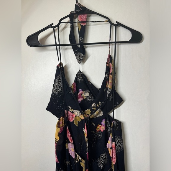 RARE Reformation Sutherland Kyoto Geisha Black Floral Tie Back Dress Size 6 - Picture 10 of 16